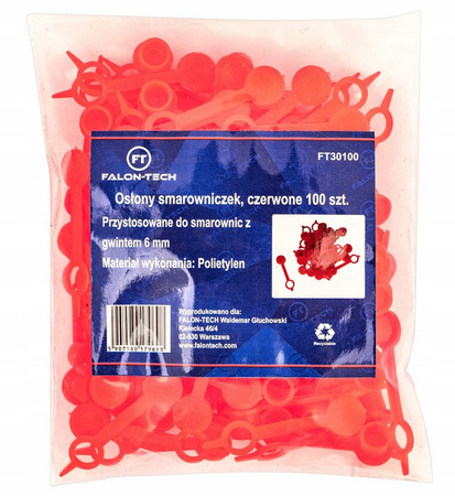 Osłonki korki zaślepki zatyczki do kalamitek kalamitki smarownicy 100 szt FALON-TECH