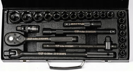 Klucze nasadowe nasadki udarowe grzechotka 1/2" 26el 8-32mm walizka JCB