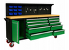 Duży Stół Wózek warsztatowy z drewnianym blatem szafką oraz szufladami WMC