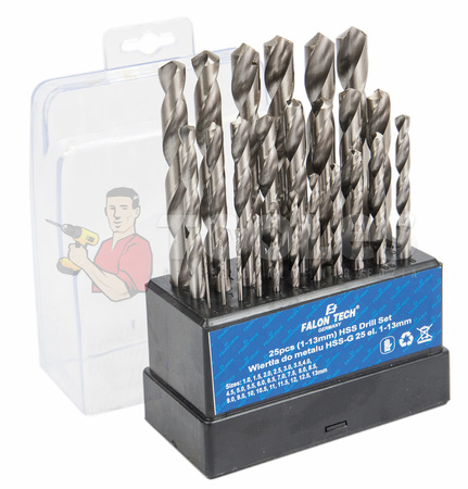 Wiertła do metalu 1-13 mm wiertło (zestaw 25szt) FALON-TECH