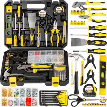 Zestaw narzędziowy klucze nasadowe wkrętaki bity nasadki walizka 650 elem. WMC