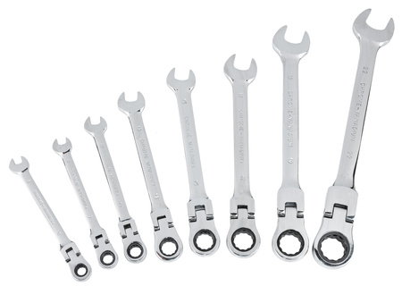 Klucze z grzechotką płasko-oczkowe łamane 8-22 8el SILVER