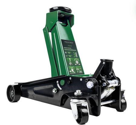 Mocny podnośnik samochodowy niskoprofilowy 2 tłoki żaba lewarek guma 3T ROCKFORCE