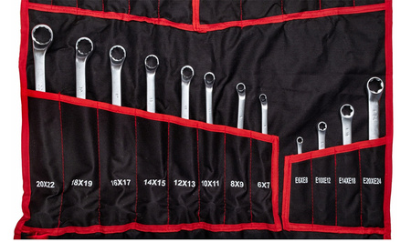 Klucze płasko oczkowe torx wygięte typ c półotwarte 47 sztuk płachta SILVER