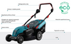 Kosiarka elektryczna do trawy z koszem mocna 1400w 40L 3250 obr/min KS 38LM Könner & Söhnen