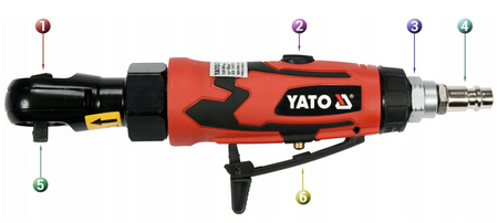 Grzechotka pneumatyczna 1/4" 27Nm kompozytowa obudowa YATO