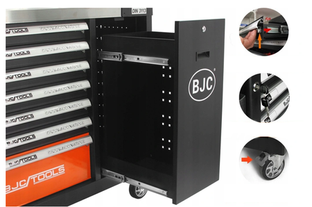 Profesjonalna Szafka Narzędziowa Wózek Warsztatowy 7 szuflad 306 el BJC