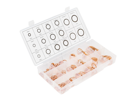 Podkładki miedziane uszczelki 220 sztuk SILVER