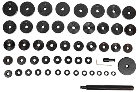 Ściągacz do tulei łożysk sworzni adapter prasy 18-74 mm zestaw 52 el FALON-TECH