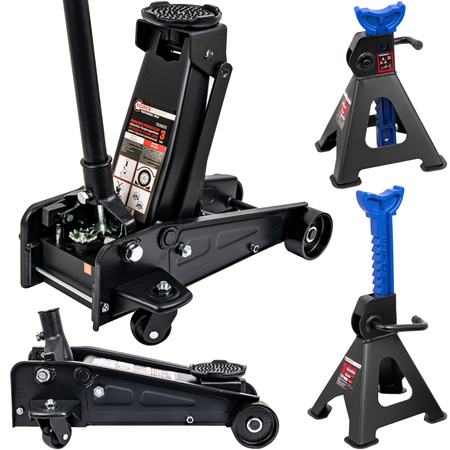 Podnośnik samochodowy hydrauliczny niskoprofilowy 3T 2 x tłok + kobyłki 3T TRADE HOUSE