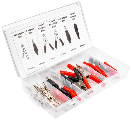 Zestaw krokodylków i złączek 24 elementy oraz sortownik TRADE HOUSE