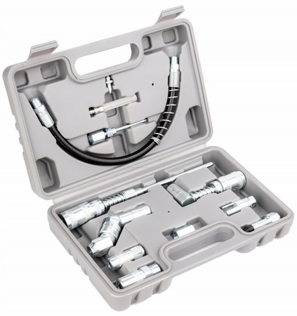Zestaw adapterów do smarownicy tawotnicy kalamitki akcesoria przedłużki 12 elem. FALON-TECH