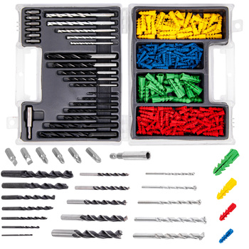 Zestaw wierteł kołków rozporowych i bitów 300 el BEAST