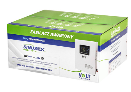Przetwornica UPS Awaryjne Zasilanie Pieca CO SINUSPRO-2600E PLUS (24V/230V/2600W) VOLT POLSKA