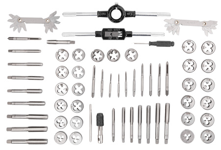 Zestaw narzynki gwintowniki kalibrowniki 60 sztuk