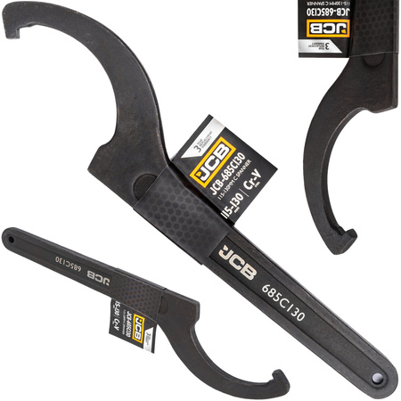 Klucz hakowy z noskiem pazurem nastawny do nakrętek 115-130 mm JCB