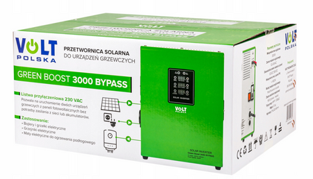 Przetwornica solarna GREEN BOOST 3000 do grzałki bojler grzania wody z paneli bypass VOLT POLSKA