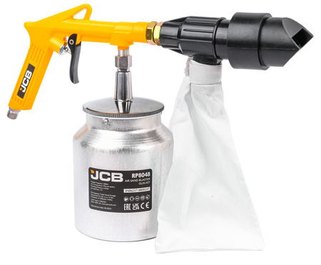 Pistolet pneumatyczny do piaskowania piaskarka zbiornik 1L ścierniwo JCB