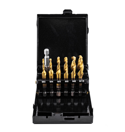 Zestaw wierteł gwintujących M3-M10 HSS z powłoką tytanową 6szt SILVER