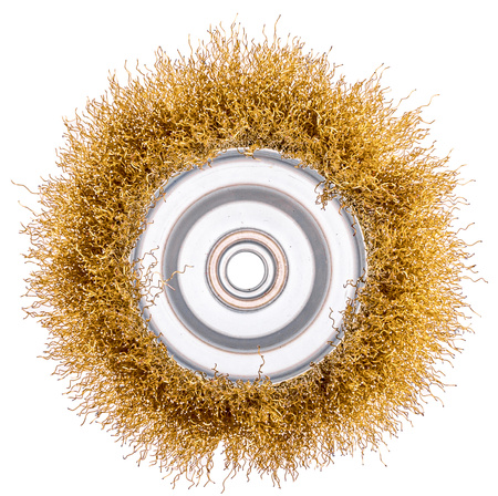 Szczotka druciana do szlifierki miękka mosiądzowana czołowa 125 mm M14 FALON-TECH