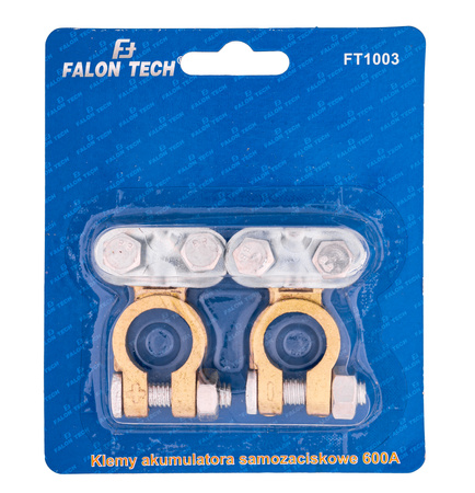 Klemy akumulatora samozaciskowe 600A mosiężne FALON-TECH