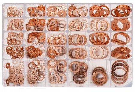 Podkładki miedziane uszczelki 580 sztuk GEKO