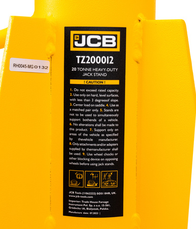 Podstawa zabezpieczająca podstawka warsztatowa kobyłka 20 000 kg 20T JCB