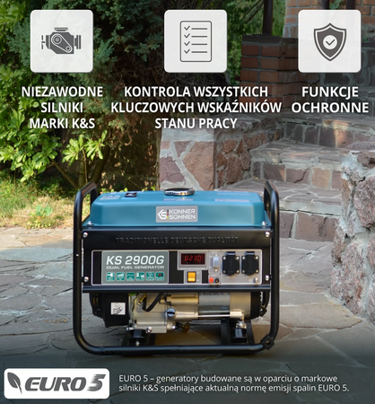Agregat generator prądotwórczy benzynowo - gazowy KS 2900G 2,9 kW 1-fazowy Könner & Söhnen KS
