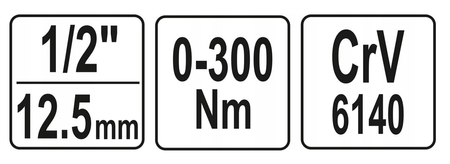 Klucz dynamometryczny wychylny 1/2" 0-300Nm YATO
