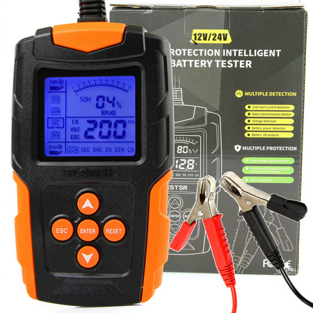 Cyfrowy tester do akumulatorów baterii uniwersalny LCD 3-200Ah 12V 24V MAR-POL