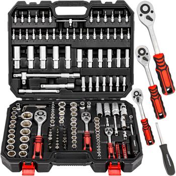 Zestaw kluczy nasadowych klucze nasadowe bity torx imbusowe CRV 172 el FORCEKRAFT