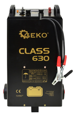 Prostownik z rozruchem CLASS 630 12/24V 550A LCD GEKO