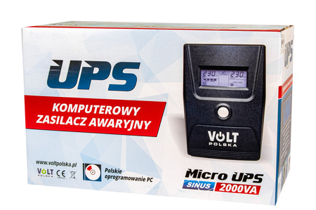 Zasilacz awaryjny ups microsine 2000 (2000va / 1400w / 2x9ah) lcd VOLT POLSKA