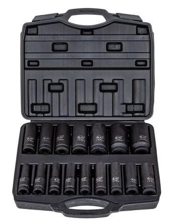 Nasadki udarowe Klucze nasadowe Zestaw 1/2" 10-32 mm 16 sztuk BJC