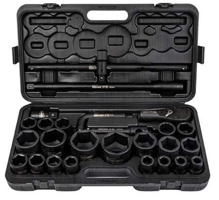 Zestaw klucze nasadowe nasadki udarowe do kół mocne 3/4" 26el TIR PARTNER