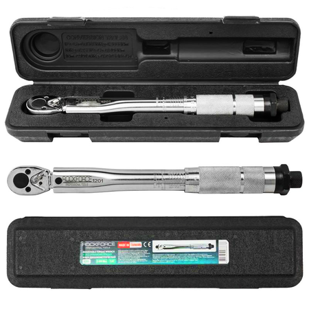 Klucz dynamometryczny do kół 1/4" 2-24Nm chromowany blokada grzechotka etui ROCKFORCE