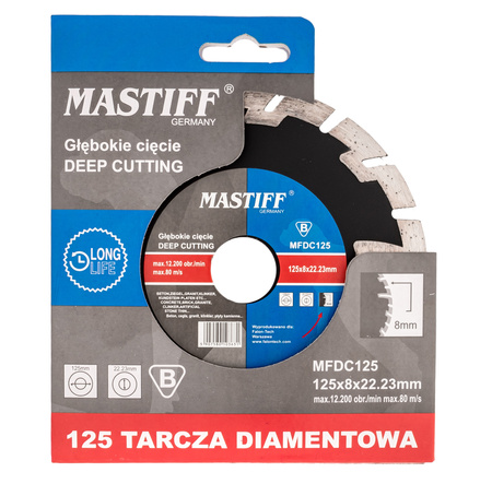 Tarcza diamentowa segmentowa do szlifierki betonu kostki kamienia 125 mm FALON-TECH