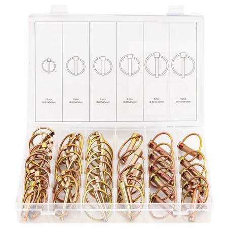 Przetyczka sprężynowa zatyczka zawleczka z kółkiem do maszyn rolniczych 50szt FALON-TECH