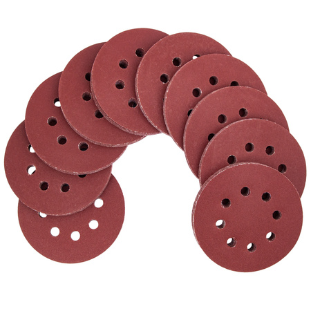 Papier ścierny na rzep krążek dysk z dziurami 125mm P240 100szt SILVER