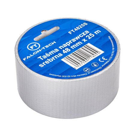 Taśma klejąca naprawcza srebrna zbrojona DUCT TAPE 48mm x 25m bardzo mocna FALON-TECH