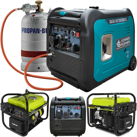 Agregat generator prądotwórczy benzynowo-gazowy inwerterowy rozruch KS5500iEG S + generator inwerterowy 2kW M82483