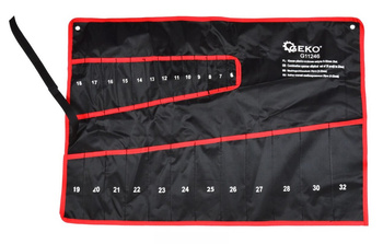 Pokrowiec na klucze płasko-oczkowe Płachta 25el. 6-32mm GEKO