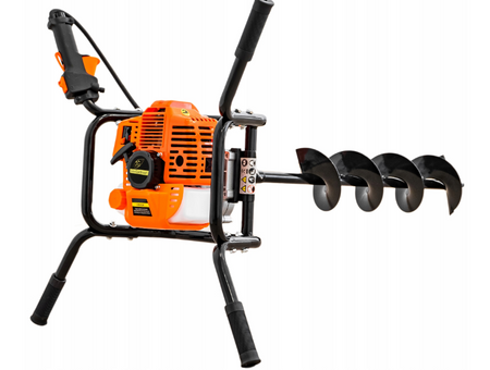 Wiertnica glebowa świder spalinowy 2-os do gleby ziemi 3 wiertła przedłużka + olej GEKO