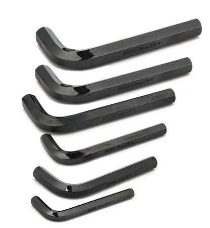 Zestaw klucze imbusowe wkrętaki imbusy krótkie CRV płachta 6 el 12-24 mm JCB