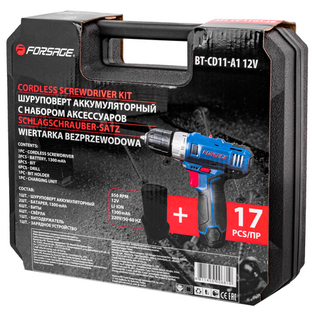 Wiertarko-wkrętarka akumulatorowa 12V FORSAGE