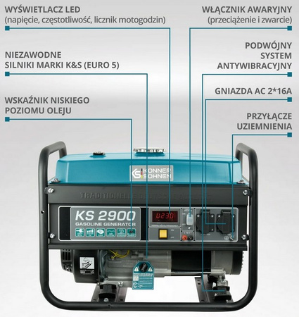 Agregat prądotwórczy generator przenośny jednofazowy benzyna KS 2900 Könner & Söhnen KS