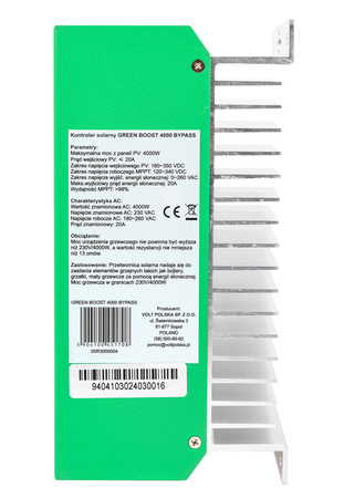 Inwerter przetwornica solarna do grzania wody bojlera GREEN BOOST BYPASS 4000 VOLT POLSKA
