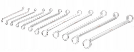 Klucze oczkowe gięte 6-32 mm zestaw kluczy 12 el SILVER