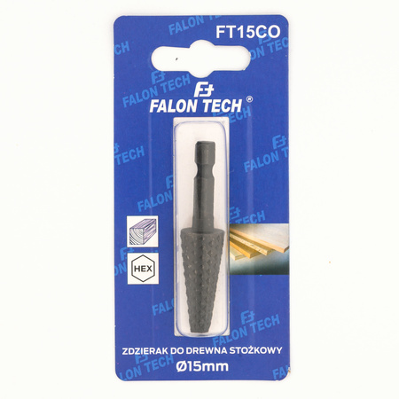 Zdzierak stożkowy frez tarnik do drewna 15mm FALON-TECH