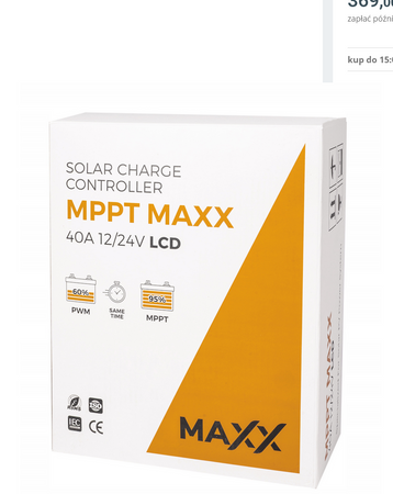 Regulator ładowania kontroler solarny 12V panel LCD 40A MPPT 4SUN